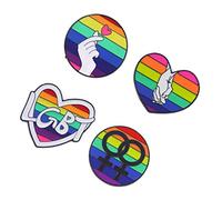 Healeved 4Pcs Rainbow Style Breastpins Decorative Badges for Pride Day Fashionable Lgbt Accessories for Clothes Bags Hats and