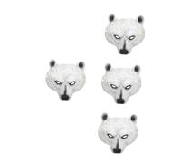 Healeved 4pcs Realistic Polar Bear Animal Face Mask Elastic Fit Costume Prop for Halloween Masquerade Carnival Party PU Material