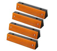 Healeved 4pcs Reflective Tunnel Safety Markers with Black Bracket, Double-sided Yellow and White Rectangle Pavement Reflectors for Road, Driveway, and Construction Zone Visibility