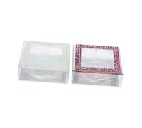 Healeved 4pcs Rhinestone Eyelash Packaging Box with Lash Tray Transparent Pearl Design Lightweight and Portable Eyelash Organizer for Safe Storage and Easy Access