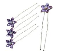 Healeved 4pcs Rhinestone Hair Fork Bridal Wedding Hair Pins Elegant Bride for Bridesmaid and Prom Night