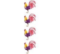 Healeved 4pcs Rooster Brooch Pin Animal Lapel Pin for Women Unique Cartoon Design for Jackets Hats and Backpacks Durable Fashion Accessory for Personal Style