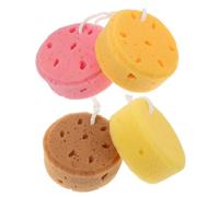 Healeved 4pcs Round Bath Sponges Shower Poufs for Gentle Exfoliating and Deep Cleansing Soft Mesh Material Suitable for Daily Shower and Bath Use