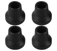 Healeved 4pcs Rubber Cane Tip Foot for Walking Stick and Standing Stick Non-slip Grip and Shock-absorbing Features, Black Replacement Crutch Tips Suitable for Men and Women
