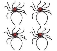 Healeved 4pcs Scary Spider Headband for Halloween Party Hair Accessories Halloween Headpiece Spider Design for Prank Party Wear