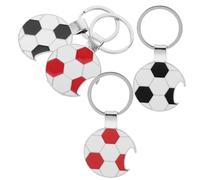 Healeved 4pcs Shaped Bottles Openers Football Keychains Multifunctional Design Compact and Portable Zinc Alloy for Gifting and Events Backpack Keys Soccer Party