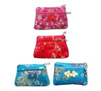 Healeved 4pcs Silk Wallet Zipper Closure for Holding Coins and Change Made from Silk This Small Purse is for Everyday Use As Includes Patterns