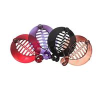 Healeved 4Pcs Small Banana Hair Clips for Women Non-Slip Fishtail Hair Claw Clips Ponytail Accessories in Red Purple Black Brown