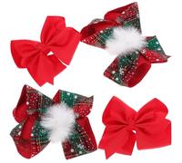 Healeved 4pcs Small Bow Hair Clips for Little, Fabric and Metal Material, Will Not Fade or Deform, for Graduations and Weddings, Lovely and Classic Hair Accessories