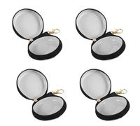 Healeved 4pcs Small Keychain Wallet Set with Zipper Baseball Coin Pouch Round Tinplate Money Holder, Lightweight and Efficient Organisation for Sports Stocking Stuffer and Daily Use