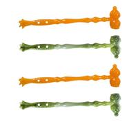 Healeved 4pcs Smooth Gourd Shape Massage Hammers Back Scratchers for Men and Women, Multipurpose Pp Material Tools to Regulate Muscle Contraction and Promote Blood Circulation Random Color