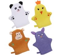 Healeved 4pcs Spa Gloves Bath Mitts Exfoliating Mitts Easy to Grasp Safe Premium Polyester Material for Bathing and Body Care Washcloths