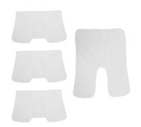 Healeved 4Pcs Split Design Facial Towels Soft Coral Fleece U-Shaped Cleansing Towels for Spa Esthetician Face Treatments and Massage (White)