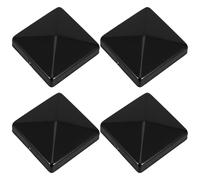 Healeved 4pcs Square Metal Post Caps: Inner Diameter 3.2‘’ X 3.2‘' Pyramid Fence Railing End Caps for Square Posts - Fence Topper Cover for Deck Railing Black
