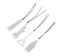 Healeved 4pcs Stainless Steel Architecture Bookmarks Hollow Metal Reading Page Markers with Classic Landmark Designs DIY Book Clips for Readers and Book Lovers