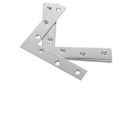 Healeved 4pcs Stainless Steel L-Shaped Corner Brace Flat Metal Brackets for Wood Panels 120mm X 120mm Extra Strength and Easy-to-use Design for DIY and Home Use