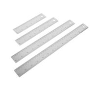 Healeved 4Pcs Stainless Steel Metal Rulers with Cork Backing, 15/20/30/35Cm Heavy Duty Straight Measuring Scales for Architects, Engineers, Students - Professional Drafting and Drawing