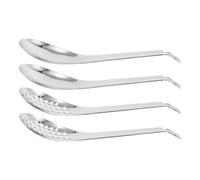 Healeved 4pcs Stainless Steel Slotted Spoons Set Multipurpose Small Strainer Spoons for Cooking and Serving Sauces at Home or Outdoor Cooking