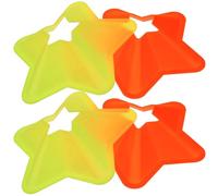 Healeved 4pcs Star Shape Football Training Spot Markers with Thickened Wide Base Design for Visual Acuity, Sturdy Pe Material Suitable for Setting up Training Courses and On-site Boundaries