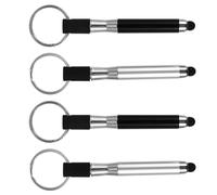 Healeved 4pcs Stylish Pens Touch Screens with Keyring Loop Black Plastic Easy to Carry Mini Keychain for Tablet Pens and Smooth Writing Experience