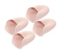 Healeved 4pcs Toe Protector Toe Covers for Women Beige Knitted Fabric Sebs Anti-slip Lightweight Half-size Design for Ballet Dance Shoes Forefoot Protection