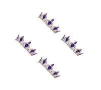 Healeved 4pcs Vintage Blue Baroque Rhinestone Crown Tiara Lightweight Wedding Hair Accessory with Water-drop Detailing for Brides and Women, for Halloween and Christmas