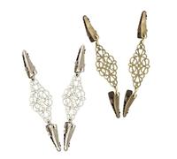 Healeved 4pcs Vintage Cardigan Clips Retro Shawl Buckles for Women Durable Alloy Brooches for Dresses Shirts Scarves Timeless Style Fastening