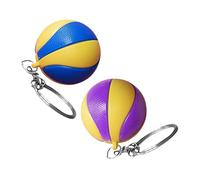Healeved 4Pcs Volleyball Keychains Adorable Multi Use Bag Pendants Decorative Sports Party Favors for School Events Carnival Rewards and Everyday Key Accessories Purple Blue