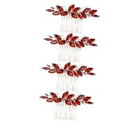 Healeved 4pcs Wedding Crystal Hair Comb Elegant Rhinestone Decor Bridal Side Comb for Stunning Hair Styling Accessory for Brides and Bridesmaids Green
