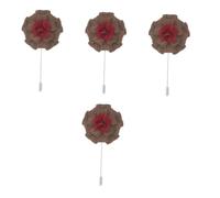 Healeved 4pcs Wooden Flower Boutonniere Pin for Men Stylish Floral Lapel Pin Chic Decoration for Suits present for Special Occasions Four Colors