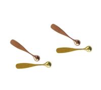 Healeved 4pcs Zinc Alloy Eye Cream Massage Stick Spatula for Eye Care Golden Dual-ended Tool for Reducing Dark Circles and Puffiness Portable Skincare for Women