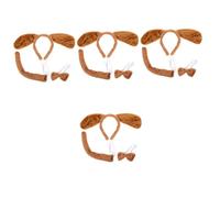 Healeved 4sets Dog Bandana Pet Clothing for Dogs Unique Fun Headband Tail Props Cosplay Puppy