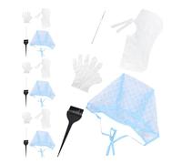 Healeved 4sets Hair Highlighting Kit Highlight Caps and Hooks for DIY Hair Dyeing Reusable Highlighting Cap and Hook Tool