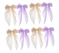 Healeved 4sets Metal Bow Clips Big French Hair Bows for Women Hair Ribbons Girls 2pcs*4