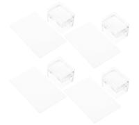 Healeved 4sets Nail Art Stamper Tool Silicone Stampers for Nail Stamp Scrape Art Stamping Plates for Home Manicure Salon