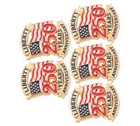 Healeved 5 Pcs American Flag Anniversary Pins Lapel Brooches in Alloy Material with Patriotic Style for Veterans Day and Independence Day Events, Decorative Pins Suitable for Daily Wear