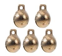 Healeved 5 Pcs Copper Bell Set for Pet Collars with Hole for Hanging, Classic Stylish Design Producing Crisp and Sweet Sound, for Holiday Cheer and Home Decoration