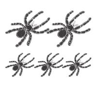 Healeved 5 Pcs Spider Patch Embroidered Fabric Sew-on Applique, Black, Clothes Decoration and Repair Accessory for Dresses and Clothes, Halloween and Birthday DIY