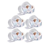 Healeved 5 Rolls 1 Inch Holographic Round Thank You Sticker Rolls, Commercial Self-Adhesive Circle Label Sealing Stickers for Small Business Packaging and Festival
