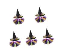 Healeved 5 Sets Delicate Halloween Witch Costume for Lightweight Purple Ribbon Skirt with Hat Comfortable Decorative Outfit for Halloween Dress Up and Cosplay Party