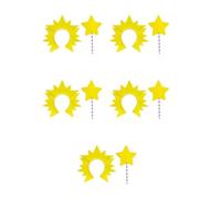 Healeved 5 Sets Fairy Star Wand and Sun Headband Set, Lightweight Foam and Plastic Accessories, Versatile Party Accessories for Dress up Party and Music Festival