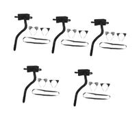 Healeved 5 Sets Halloween Cat Cosplay Set Adult Costume Accessory Kit with Black Lace Cat Ears Headband Plush Tail Glitter Ears Bell Choker for Party Dress Up and Role Play