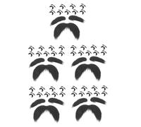 Healeved 50 sets Old Man Costume Accessories Lightweight Self Adhesive Fake Beard and Eyebrows Kit Realistic Faux Facial Hair for Halloween Festival Party Cosplay