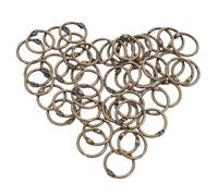 Healeved 50Pcs 2.2X20Mm Golden Removable Loose Leaf Binder Rings Metal Book Binding Rings for Index Cards Flashcards DIY Notebook Clips for Home School Office Use