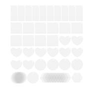 Healeved 50pcs Acrylic Keychain Blanks Sublimation Tags DIY Ornament Blanks Rectangle Hexagon Circle Heart Shapes for Crafting Keyrings