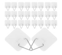 Healeved 50pcs Adhesive Picture Hangers, Wall-Mounted Invisible Picture Hanging Hooks, Plastic, White, for Decorative Items and Ceramic Plates, Home Decor and Offices
