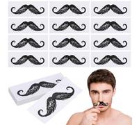 Healeved 50Pcs Black Mustache Stickers for Nose Hair Removal, Fake Mustaches Wax Men Stickers, Funny Realistic Fake Beards, Suitable for Men and Women