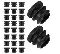 Healeved 50Pcs Black Plastic End Inserts 20Mm Round Tube End Caps for Chair Leg Floor Protectors Furniture Foot Plugs Table and Stool Leg Covers