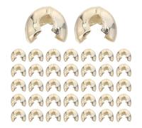 Healeved 50pcs Copper C Crimp Covers Bead Chain Stopper for Ceiling Fan Pull Chain and Window Blind Stop Accessories in Golden Colour Easy Maintenance and Universal Compatibility