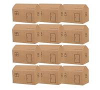 Healeved 50PCS Foldable House Shaped Candy Packaging Boxes 11.4x6.5x6cm Natural Color Party Favor Containers for Birthday, Christmas, Shower and Holiday Treats
